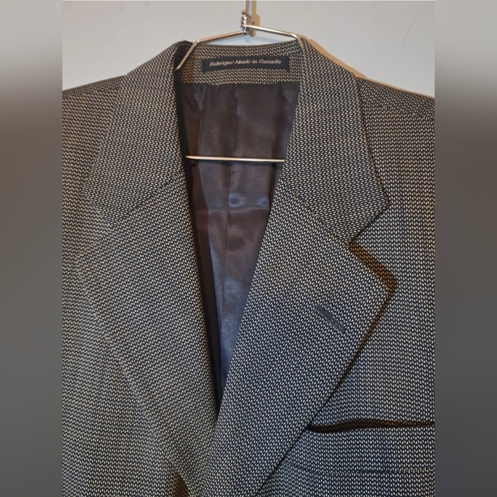 Stonehouse Men’s Plaid Blazer Dark Brown/Black Size L Classic Fit Regular Length